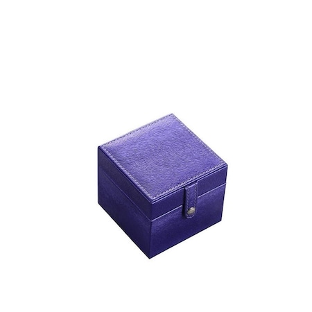 Ore Furniture 3.3 in. Mini Square Travel Jewlery Case, Azure Blue YMB-1801